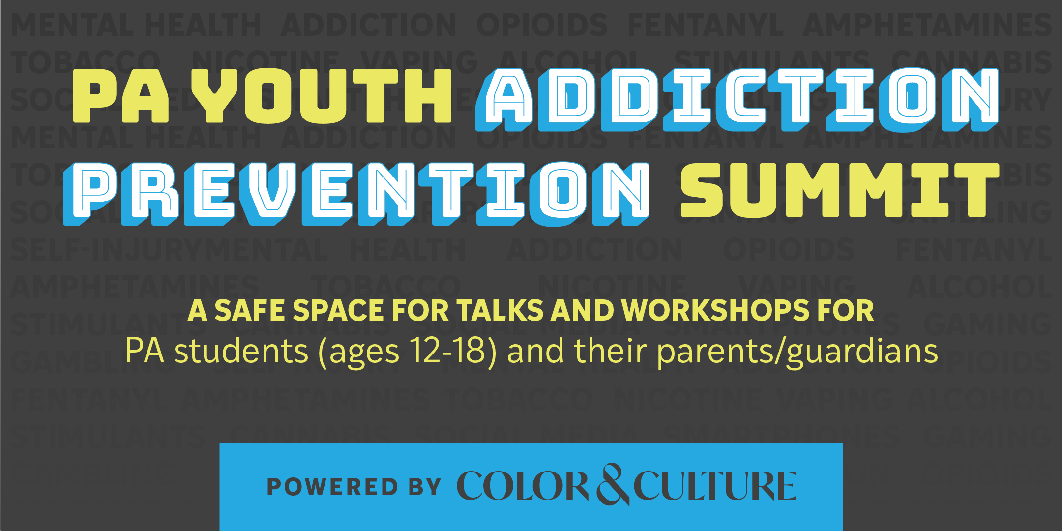 Artwork displaying date and location of event.